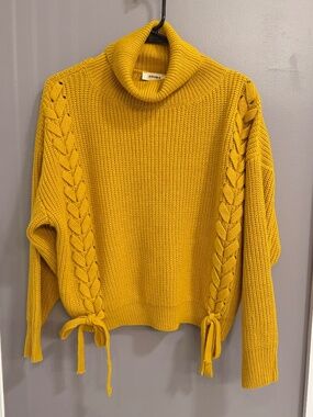 Women’s Cowl Neck Boutique Brand Adora Sweater, Size X-Small, Mustard